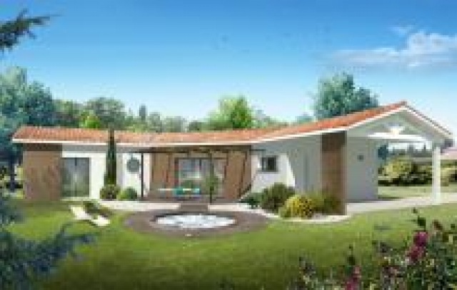 Villa T 4 plain-pied forme L avec terrain 1570 m² acheter vendre